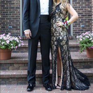 MoriLee by Madeline Gardener Black Lace Dress